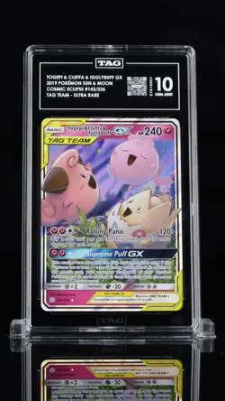 2019 Pokemon Togepi & Cleffa & Igglybuff GX Tag Team #143/236 TAG 10 - Image 1