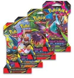 Pokemon Mega Evolution Phantasmal Flames 4x Sleeved Booster Pack Art Set - Image 1