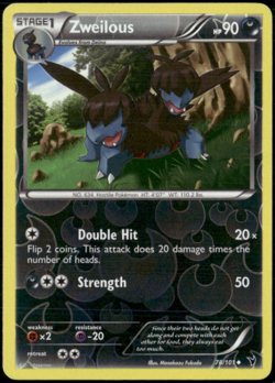 Pokemon - Zweilous - 78/101 - Reverse Holo - Noble Victories - NM/M - Image 1