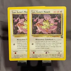 Pokemon TCG Team Rocket’s Meowth Black Star Promo 18 WotC 1999 Vintage Promo Car - Image 1