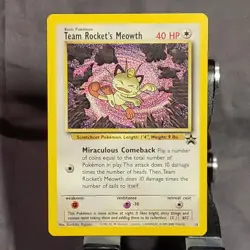 Pokemon TCG Team Rocket’s Meowth Black Star Promo 18 WotC 1999 Vintage Promo Car - Image 2
