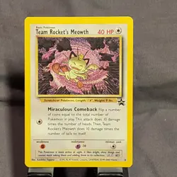 Pokemon TCG Team Rocket’s Meowth Black Star Promo 18 WotC 1999 Vintage Promo Car - Image 4