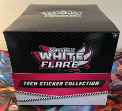 OPENED Pokemon TCG White Flare Tech Sticker Collection Display - 12 Blisters - Image 1