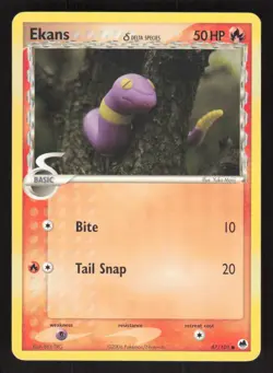 Pokemon TCG Dragon Frontiers Ekans Delta Species #47/101 - Image 1