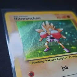 Pokemon TCG Hitmonchan Base Set 7/102 Holo Rare 1999 Basic English - Image 3