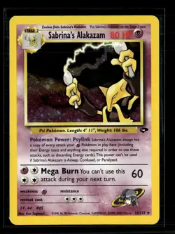 Pokemon 2000 Gym Challenge Sabrina's Alakazam #16/132 Holo - Image 1