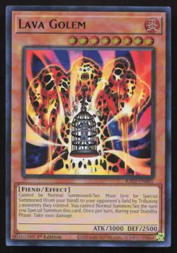 Yu-Gi-Oh TCG #RA01-EN001 Lava Golem 1st Edition Ultra Rare NM - Image 1