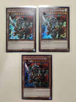3x Yugioh! Gilford the Lightning SBC2-ENC01 Prismatic Secret Rare 1st Ed LP - Image 1
