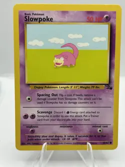 Vintage Slowpoke 55/62 Fossil Regular TCG Pokemon Card LP - Image 1
