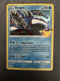 Pokemon Celebrations Kyogre Holo Rare Card 3/25 - Image 1
