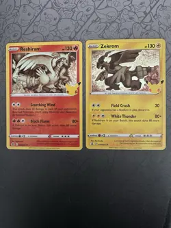 Pokemon Reshiram 2/25 & Zekrom 10/26 Holo Rare Cards Celebrations Series - Image 1