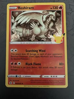 Pokemon Reshiram 2/25 & Zekrom 10/26 Holo Rare Cards Celebrations Series - Image 2