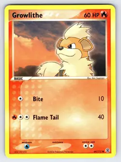Growlithe 64/112 2004 EX FireRed & LeafGreen Pokemon Card TCG Sugimori - VLP - Image 1