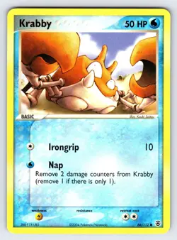 Krabby 66/112 2004 EX FireRed & LeafGreen Pokemon Card TCG Nintendo Saitou - Mp - Image 1