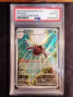 Pokemon 2025 Ninjask 137/132 Illustration Rare Mega Evolution GEM MINT PSA 10 - Image 1