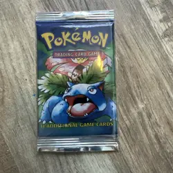 Pokemon Base Set Booster Pack Venusaur WOTC 1999 - Sealed (trimmed long crimp) - Image 1