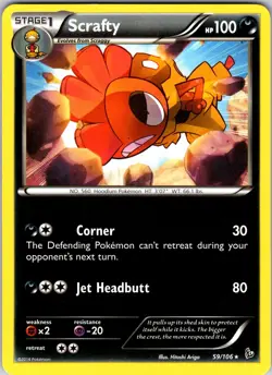 Scrafty 59/106 XY - Flashfire Pokemon TCG NM Normal - Image 1
