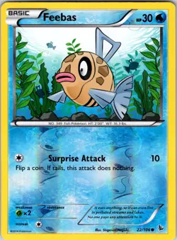 Feebas 22/106 XY - Flashfire Pokemon NM/LP Reverse Holo - Image 1