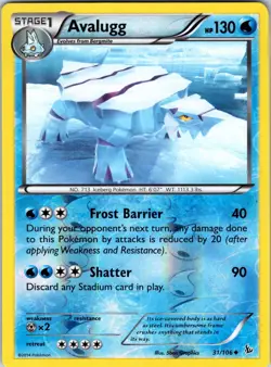 Avalugg 31/106 XY - Flashfire Pokemon NM/LP Reverse Holo - Image 1