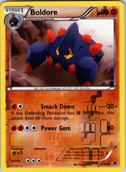Boldore (51) 51/98 Emerging Powers Pokemon LP Reverse Holo - Image 1