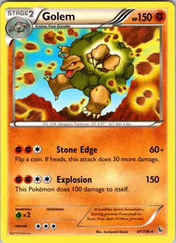 Golem 47/106 XY - Flashfire Pokemon TCG LP - Image 1