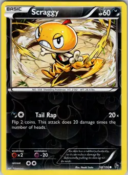 Scraggy 58/106 XY - Flashfire Pokemon TCG LP - Image 1