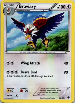 Braviary 88/98 Emerging Powers Holo LP / NM Pokemon TCG - Image 1