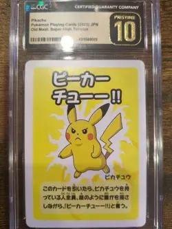 CGC 10 Pristine Pikachu Old Maid 2023 Japanese Pokemon Super High Tension - Image 1