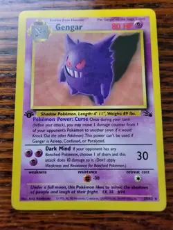 MP Pokemon Fossil 1st Edition Non-Holo Gengar 20/62 - Image 1