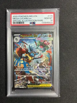 2025 POKEMON MEG EN-MEGA EVOLUTION #179 MEGA LUCARIO EX PSA 10 - Image 1