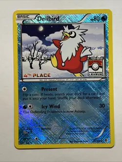 1x Delibird - 38/149 - 4th Place Crosshatch Holo Pokemon League Froakie / Xernea - Image 1