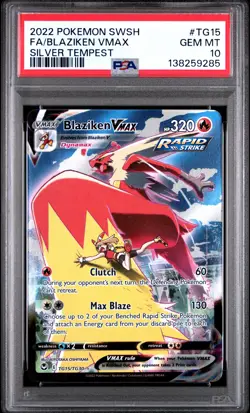 2022 Pokemon Silver Tempest #TG15 Fa/Blaziken Vmax PSA 10 - Image 1