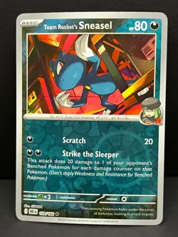 Team Rocket's Sneasel 128/182 Rare Destined Rivals Pokemon Reverse Holo NM - Image 1