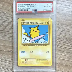 Pokemon TCG Surfing Pikachu 111/108 Evolutions Secret Rare Regular PSA 10 - Image 1