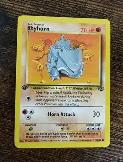Pokemon Jungle 1st Edition Rhyhorn 61/64 Non Holo NM-MINT - Image 1