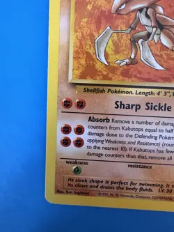 Kabutops 24/62 Fossil Rare Pokemon Card WOTC 1999 LP - Image 5