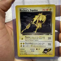 Pokemon Rocket's Zapdos 15/132 Gym Challenge Holo Rare Vintage WOTC MP Card TCG - Image 1