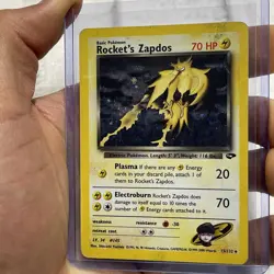 Pokemon Rocket's Zapdos 15/132 Gym Challenge Holo Rare Vintage WOTC MP Card TCG - Image 2
