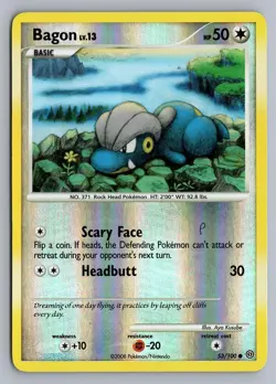 BAGON 53/100 COMMON STORMFRONT POKEMON REVERSE HOLO MP - Image 1