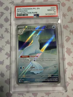 PSA 10 Dewgong 097/094 Pokemon Phantasmal Flames Illustration Rare 2025 GEM MINT - Image 1