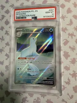 PSA 10 Dewgong 097/094 Pokemon Phantasmal Flames Illustration Rare 2025 GEM MINT - Image 3