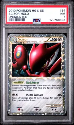 2010 POKEMON UNDAUNTED SCIZOR PRIME #84 ULTRA RARE PSA 7 NM #120768482 - Image 1