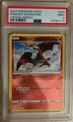 2023 Pokemon SWSH Crown Zenith #020 Radiant Charizard PSA 9 MINT - Image 1