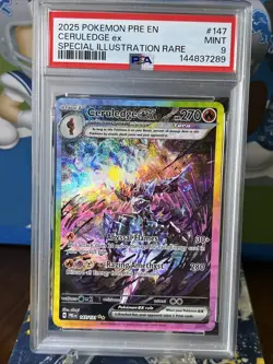 2025 POKEMON PRE EN-PRISMATIC EVOLUTIONS #147 CERULEDGE EX PSA 9 - Image 1
