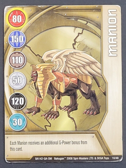 Bakugan Battle Brawler - Manion - Metal Gate Card - 10/48 - BA142 - 2008 - Gold - Image 1