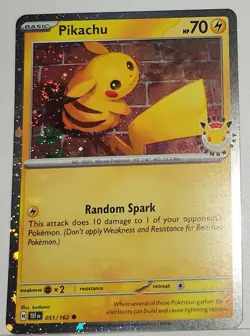 Fart Swirl 🌀 Pikachu 051/162 Cosmos Holo Bleed Error Rare Pokemon Day Promo ✨ - Image 1