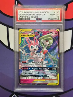 2019 POKEMON SUN & MOON UNBROKEN BONDS #130 GARDEVOIR & SYLVEON GX PSA 10 - Image 1