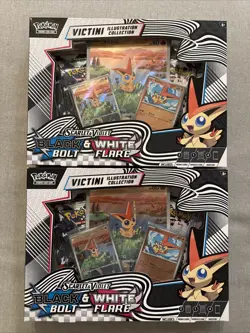 (2) Pokemon Victini Illustration Collection Box Black Bolt & White Flare Sealed - Image 1