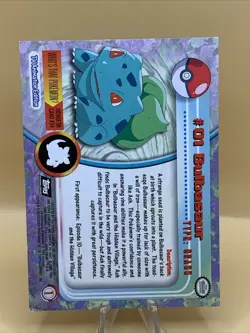 1999 Bulbasaur Topps Tv Pokemon. - Image 2