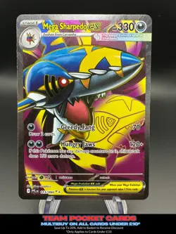 Mega Sharpedo Ex 113/094, Phantasmal Flames, Pokemon, NM - Image 1
